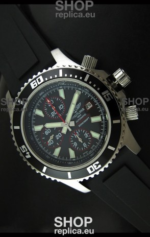 Breiting Superocean Chronograph Swiss Replica Watch in Black Dial - 1:1 Mirror Replica 