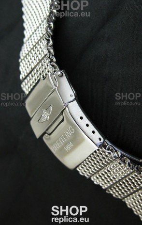 Breitling 440 Solid Stainless Steel Polished Strap with Breitling Double Fliplock Clasp