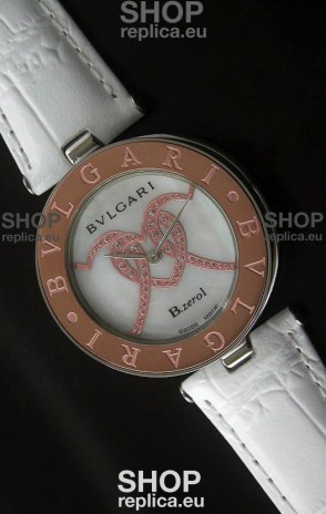 Bvlgari B.zerol Japanese Replica Quartz Watch in White Dial