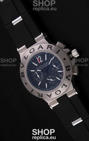 Bvlgari CH35 S Aluminium Japanese Replica Quartz Watch in Black Dial