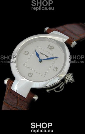 Cartier Pasha de Swiss Replica Automatic Watch in White Dial