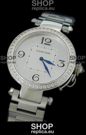 Cartier Pasha de Swiss Replica Automatic Watch in White Dial