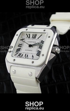 Cartier Santos Swiss Replica Watch in White Dial
