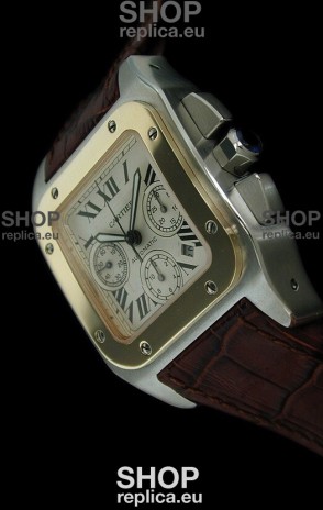 Cartier Santos Swiss Replica Watch in White Dial