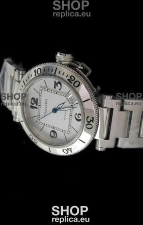 Cartier Pasha de Swiss Replica Watch in White Dial