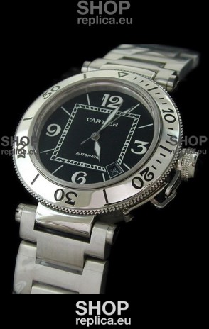 Cartier Pasha de Swiss Replica Watch in Black Dial