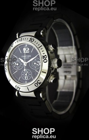 Cartier Pasha de Swiss Replica Watch in Black Dial