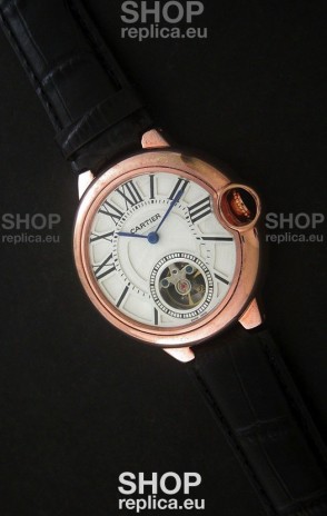 Cartier Ballon de Japanese Replica Watch in Rose Gold Case