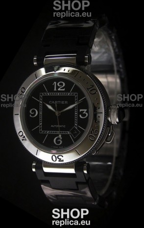 Cartier Pasha de Swiss Replica Watch in Black Dial