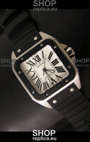 Cartier Santos 100 Swiss Automatic Replica Watch in Black