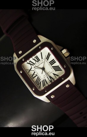 Cartier Santos Swiss Replica Watch in White Dial