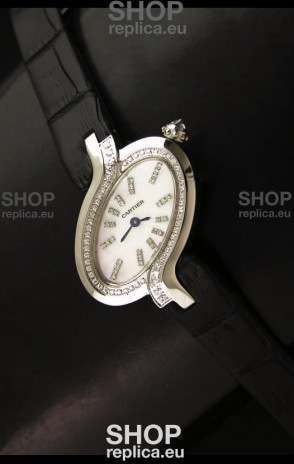 Delices De Cartier Ladies Replica Japanese Watch in White Pearl Dial