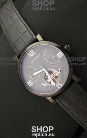Cartier Calibre de Tourbillon PVD Swiss Watch in Grey Dial