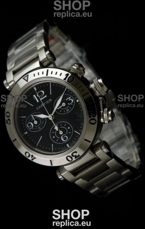 Cartier Pasha De Seatimer Japanese Quartz Watch in Black Dial