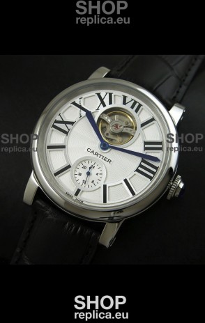 Ballon De Cartier Flying Tourbillon Japanese Replica Watch - Black Strap