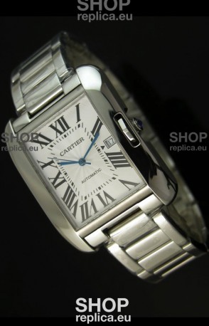 Cartier Tank Swiss Replica Watch in Stainless Steel Case