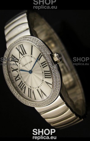Cartier Baignoire Japanese Replica Watch with Diamonds Bezel