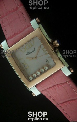 Chopard Happy Sport Swiss Replica Watch in Pink Strap