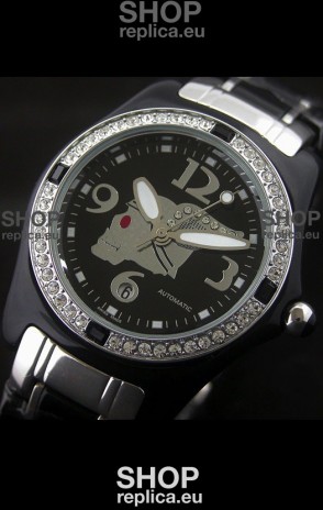 Corum Imitation Ceramics Japanese Replica Watch in Black Dial