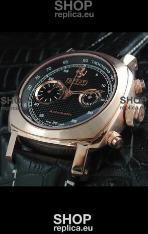 Ferrari Granturismo Swiss Replica Watch in Pink Gold Case