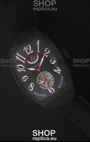 Franck Muller Tourbillon Japanese Replica Watch in Black Dial