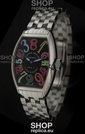 Franck Muller Crazy Color Dreams Japanese Replica Watch in Black Dial