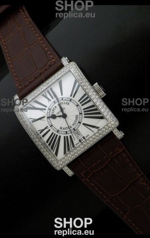 Franck muller Master Square Japanese Replica Watch in Brown Strap