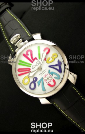Gaga Milano Italy Japanese Replica Watch in Black Strap