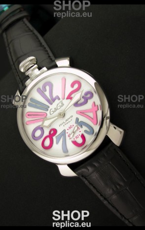 Gaga Milano Italy Japanese Replica Watch in Multi Color Arabic Markers