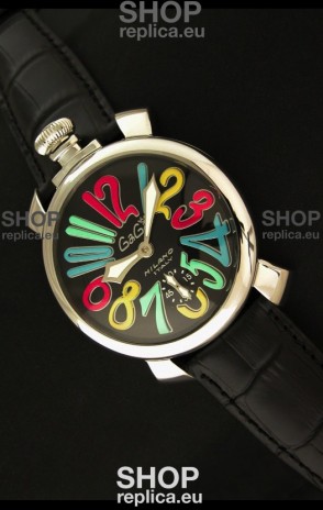 Gaga Milano Italy Japanese Replica Watch in Full Black