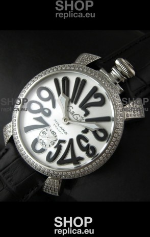 Gaga Milano Italy Manuale Replica Japanese Watch in Black Strap