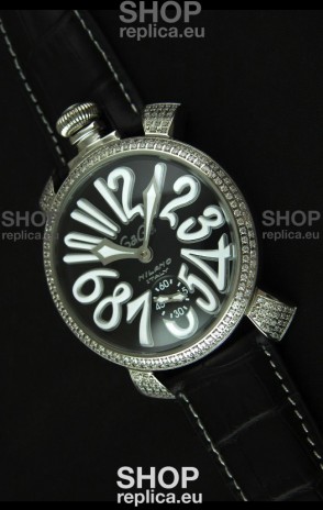 Gaga Milano Italy Manuale Replica Japanese Watch in White Markers