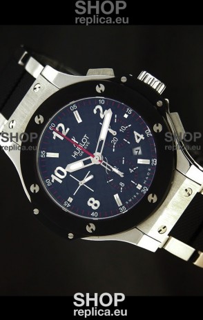 Hublot Big Bang Steel/Rubber Strap in Black Dial Ceramic Bezel