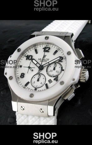 Hublot Big Bang Swiss Replica Watch in White Ceramic Bezel