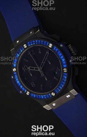 Hublot Big Bang Limited Edition All Black in Blue Dial
