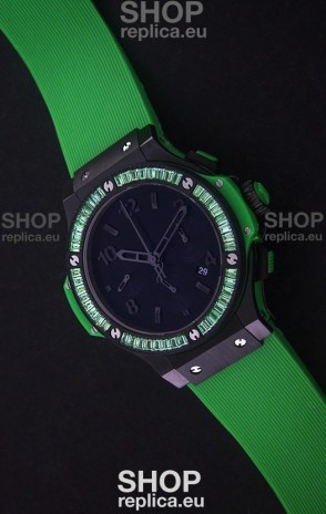 Hublot Big Bang Limited Edition All Black in Green Strap