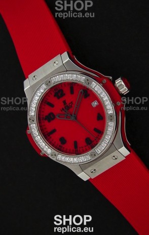 Hublot Big Bang Swiss Replica Watch in Red Dial/Strap