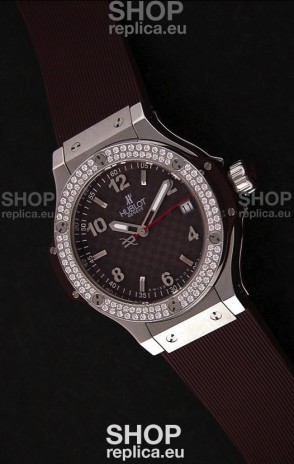Hublot Big Bang King Swiss Quartz Watch in Checkered Brown Dial