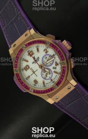 Hublot Big Bang All Black Edition Japanese Quartz Watch in Pink Gold