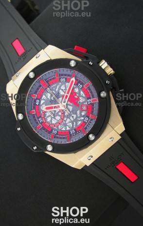 Hublot Big Bang King Power Manchester United Japanese Replica Rose Gold Watch