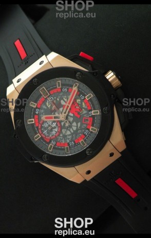Hublot King Power Limited Edition Swiss Replica Rose Gold Watch 