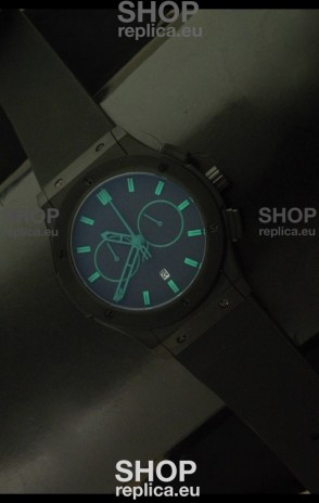 Hublot Big Bang Classic Fusion Chrono Japanese Watch with Green Markers Ceramic Case