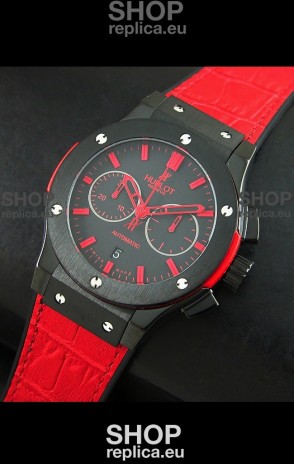 Hublot Big Bang Classic Fusion Swiss Replica PVD Watch in Red Strap