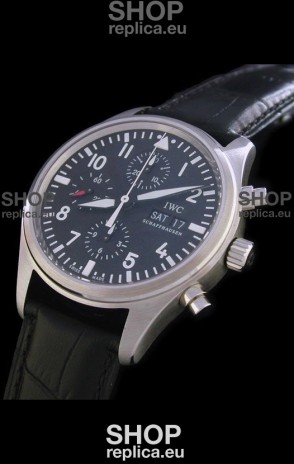 IWC Pilot Swiss Replica Watch in Black Dial