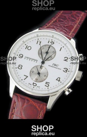 IWC Schaffhausen Japanese Replica Watch in White Dial