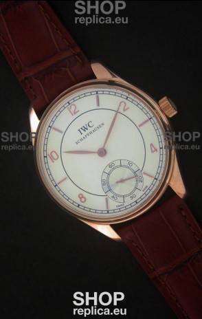 IWC Portuguese FA Jones Japanese Replica Watch in Rose Gold Casing