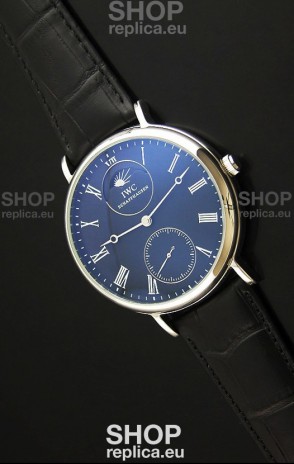 IWC Vintage Portifino MoonPhase Japanese Replica Watch in Black Dial