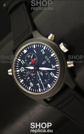 IWC Pilot Top Gun Chronograph Swiss Replica Watchin Dark Blue Dial
