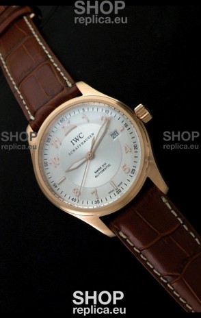 IWC Fliegeruhr International Watch Co. Swiss Automatic Rose Gold Watch in White Dial