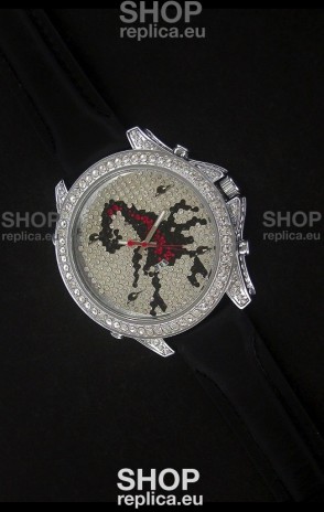 Five Time Zones J&C Clone Watch in Full Diamonds